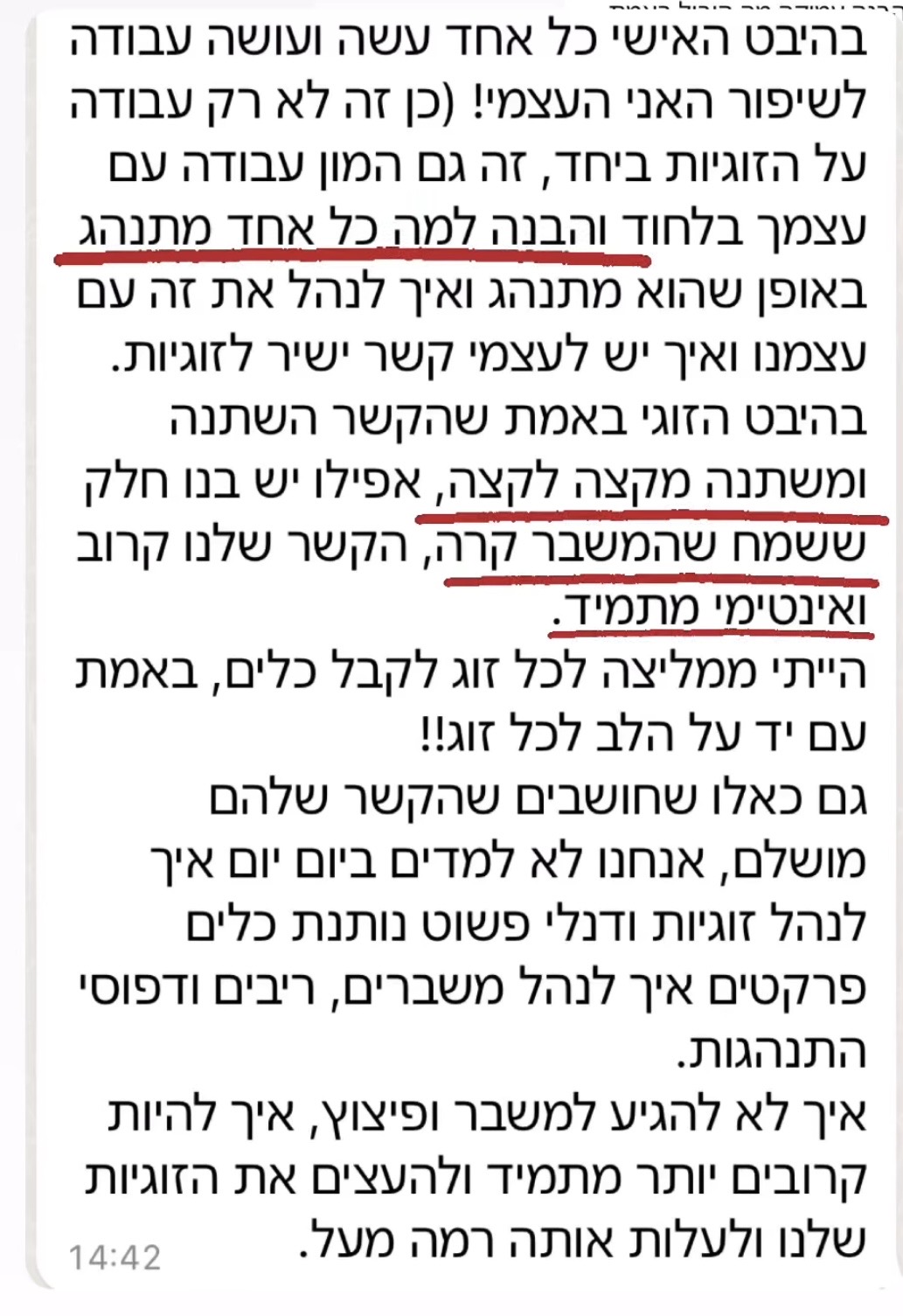 שיתוף מזוג בתהליך ליווי